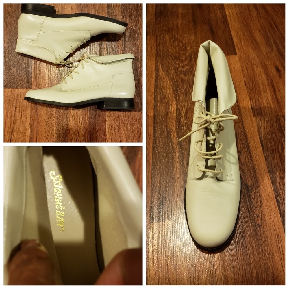 Saint John's Bay cream ankle boots